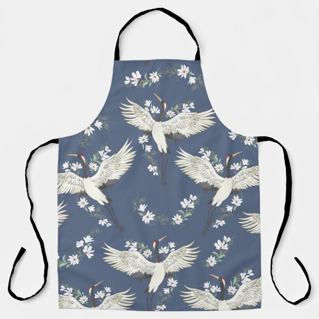 Delantal Grúa de época: Patrón de pájaro volador (Anverso)