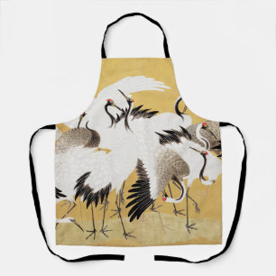 Delantal Grúas japonesas de rebaño Vintage Pájaro Rico Clás