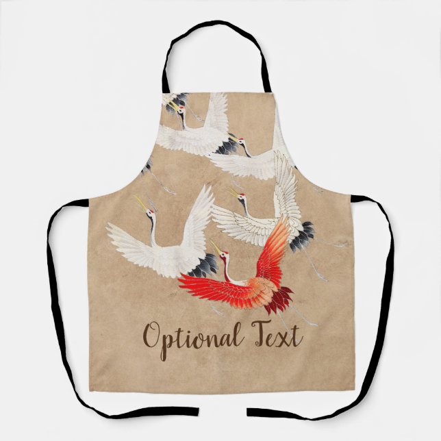 Delantal Grullas voladoras japonesas (Anverso)