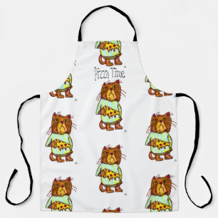 Delantal Grumpy Pizza Mascota Funny Diseño de Arte Gato