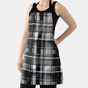 Delantal Grunde Blanco Negro Flannel Tartán Diseño