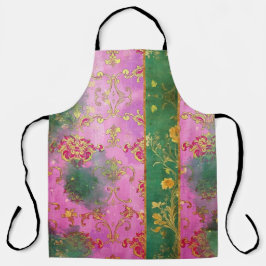 Delantal Grunge de damasco rosa salvaje - Apron