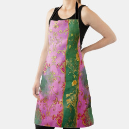 Delantal Grunge de damasco rosa salvaje - Apron