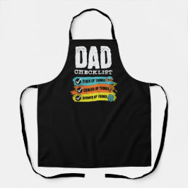 Delantal Grunge Funny Dad Checklist