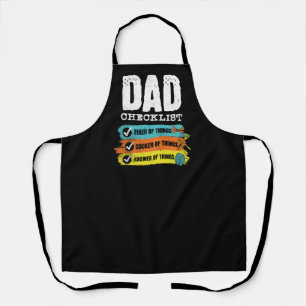 Delantal Grunge Funny Dad Checklist