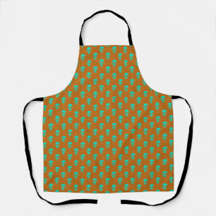 Delantal Grungy Anatombe Skull Polkadots naranja verde