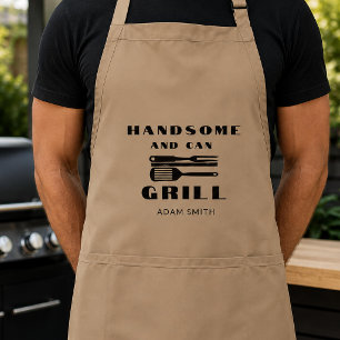 Delantal Guapo y puede cocinar nombre personalizado