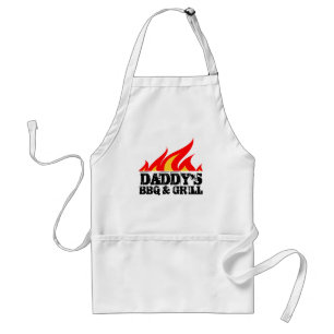 Delantal Guay BBQ apron para papá   en blanco y amarillo b