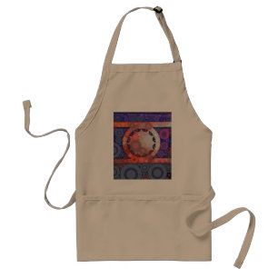 Delantal Guay Funky Circle Star Mosaic Pattern Indigo Red