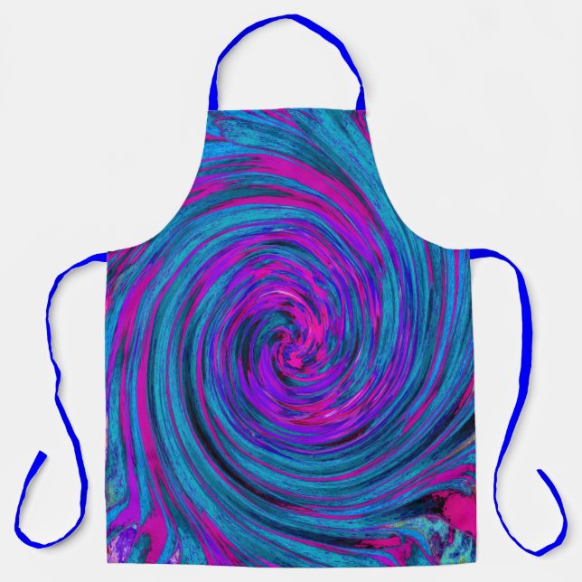 Delantal Guay Hot Pink, Purple and Blue Abstract Retro (Anverso)