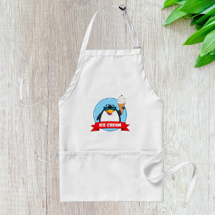 Delantal Guay Pingüino sostiene helado