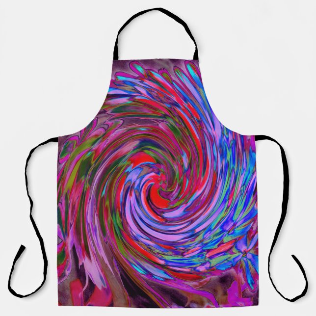 Delantal Guay Red, Blue and Pink Abstract Floral Swirl (Anverso)