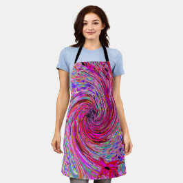 Delantal Guay Resumen Retro Pink Hot Pink y Red Floral Swir