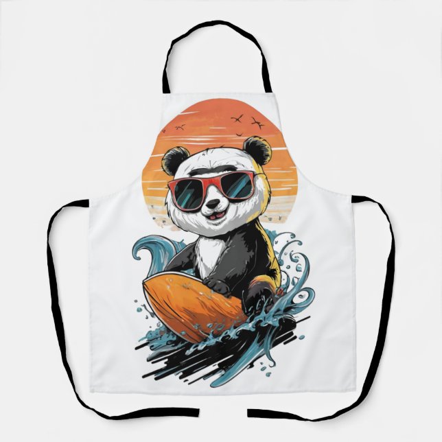Delantal Guay Surfing Panda Bear (Anverso)