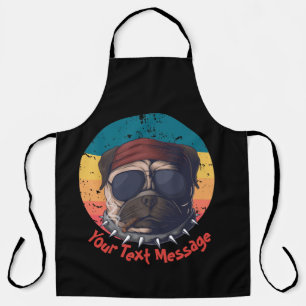 Delantal Guerrero Urbano Sunset Pug Your Text