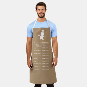 Delantal Guía de la temperatura de la carne Café helado, ch
