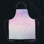 Delantal Guión brillante purpurina arcoiris moderno guion g<br><div class="desc">Guión brillante purpurina arcoiris moderno diseño giratorio personalizado, </div>