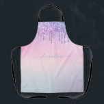 Delantal Guión brillante purpurina arcoiris moderno guion g<br><div class="desc">Guión brillante purpurina arcoiris moderno diseño giratorio personalizado, </div>