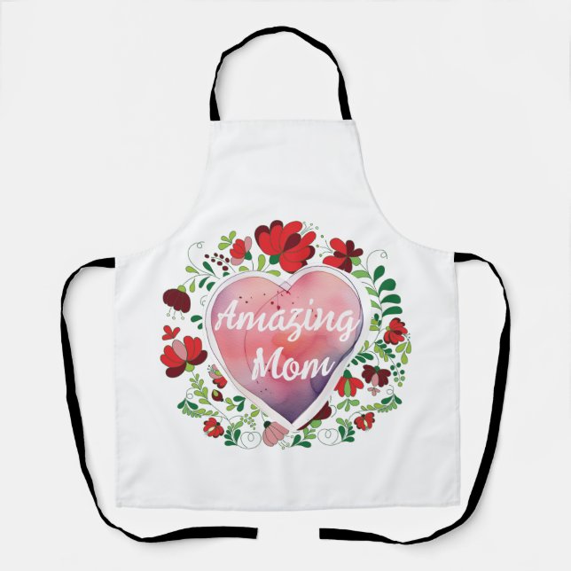 Delantal Guión caligráfico asombra a mamá, regalo del día d (Anverso)