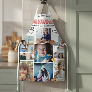 Delantal Guión de Collage de Fotos Abuela Querida Te Amamos