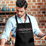 Delantal Guión de pincel moderno corazón al mejor papá de l<br><div class="desc">Guión de pincel moderno Mejor padre siempre Apron con corazón rojo - Negro o elegir color de fondo</div>