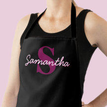 Guión monograma rosa y negro de Personalizable cor