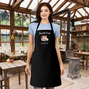Delantal Guión para el nombre del café del café negro de Ba