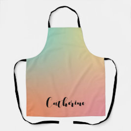 Delantal Guión para escritura a mano en arco iris de Pastel