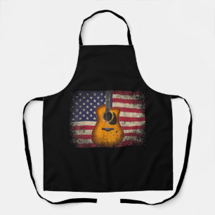 Delantal Guitarra 4 de julio Regalo Bandera Americana USA -