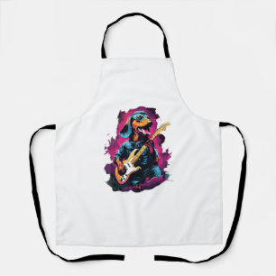 Delantal Guitarra De Rock punk Dachshund Camiseta Guitarist