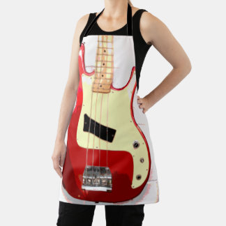 Delantal Guitarra eléctrica en rojo