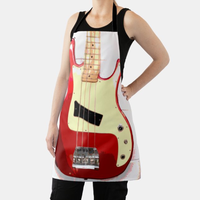 Delantal Guitarra eléctrica en rojo (in situ)