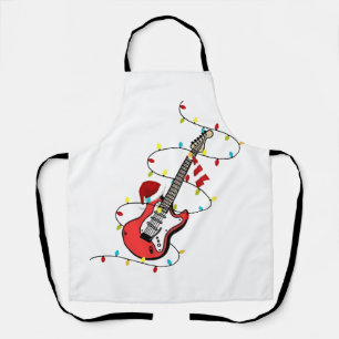 Delantal Guitarra eléctrica Santa Claus Navidades de música