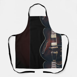 Delantal Guitarra Eléctrica Sobre Negro