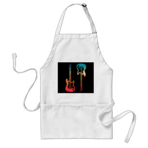 Delantal Guitarra Retro Guitarrista Bajo Eléctrico Guitarra