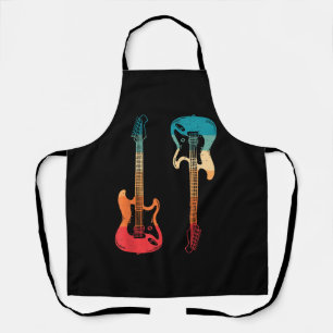 Delantal Guitarra Retro Guitarrista Bajo Eléctrico Rock M