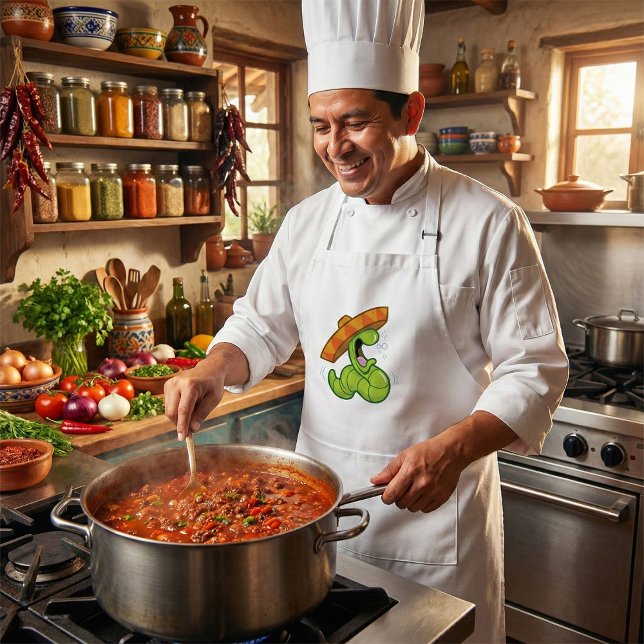 Delantal Gusano ebrio con Fiesta mexicano de Sombrero (Subido por el creador)