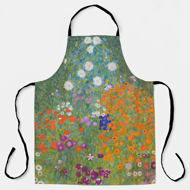 Delantal Gustav Klimt Flor Jardín Naturaleza (Anverso)