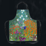 Delantal Gustav Klimt Flower Garden<br><div class="desc">Casa de campo o jardín de flores de granja pintado por Gustav Klimt.</div>