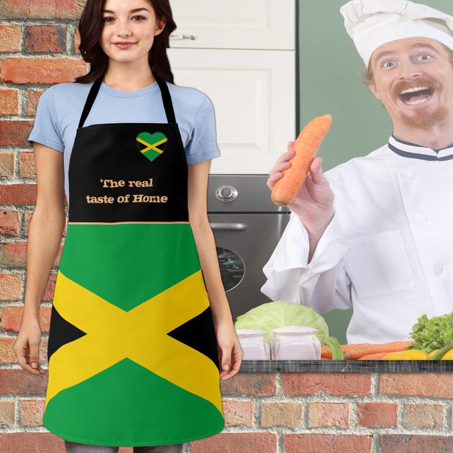 Delantal Gusto del hogar, bandera jamaiquina, Jamaica/cocin (Subido por el creador)