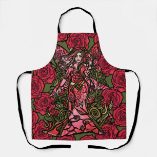 Delantal Hada de rosa rojo