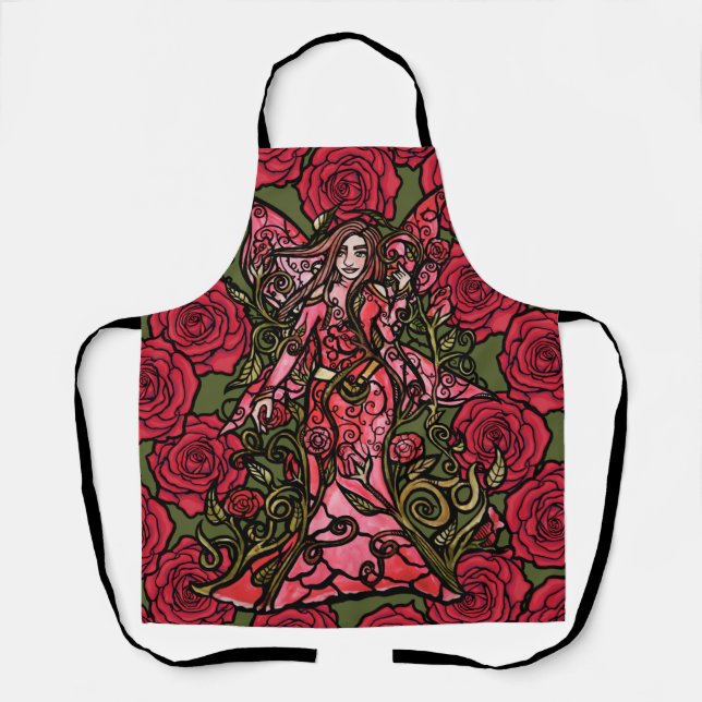Delantal Hada de rosa rojo (Anverso)