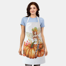 Delantal Hadas forestales y Bouquet de calabaza otoñal