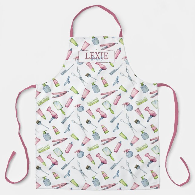 Delantal Hair Stylist, Hairdresser Beauty Salon Personaliza (Anverso)