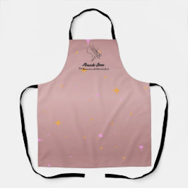 Delantal Hairstylist Apron Rosa Gold Beauty Salon Nombre