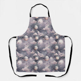 Delantal Halloween Bats | Patrón nocturno de miedo