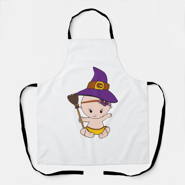Delantal Halloween Bebé Bruja regalo divertido mujeres emba (Anverso)