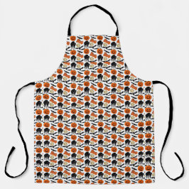Delantal Halloween Boo Bats Calabaza De Gatos Y Dibujo De L