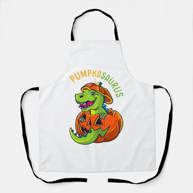 Delantal Halloween Boys Hombres Calabaza de Dinosaurio Cala (Anverso)