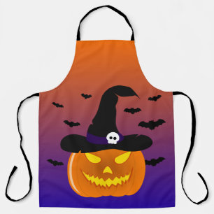 Delantal Halloween Calabaza Jack o’ Lantern Witch Gorra